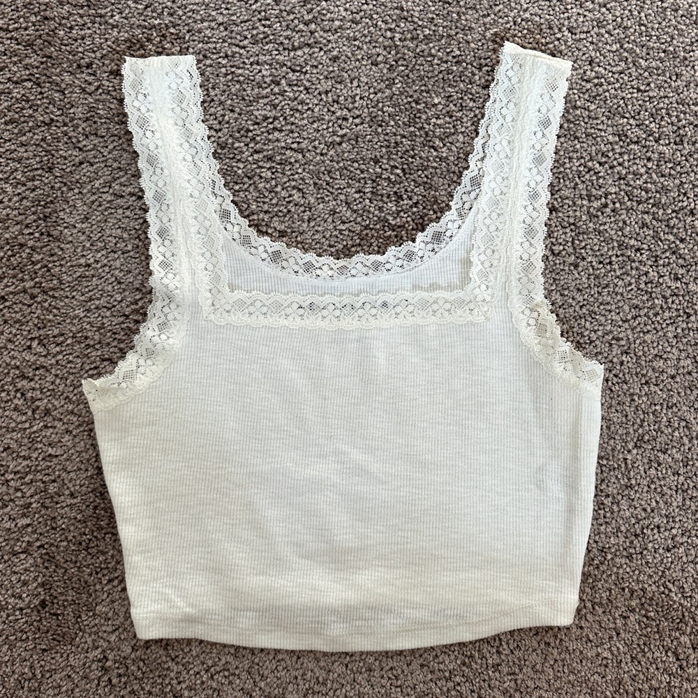 Aeropostale White Tank with Lace